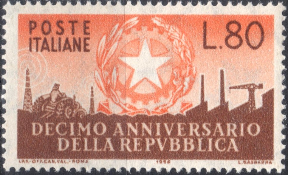 1956 Decennale della Repubblica £ 60