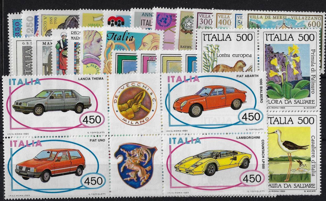 1985 Annata completa senza foglietti