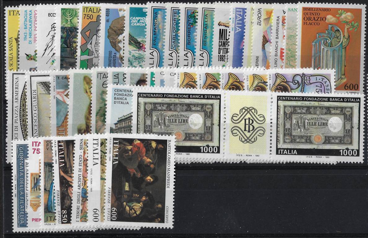 1993 Annata completa senza foglietti