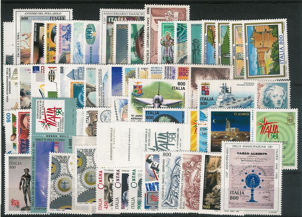 1998 Annata completa senza foglietti