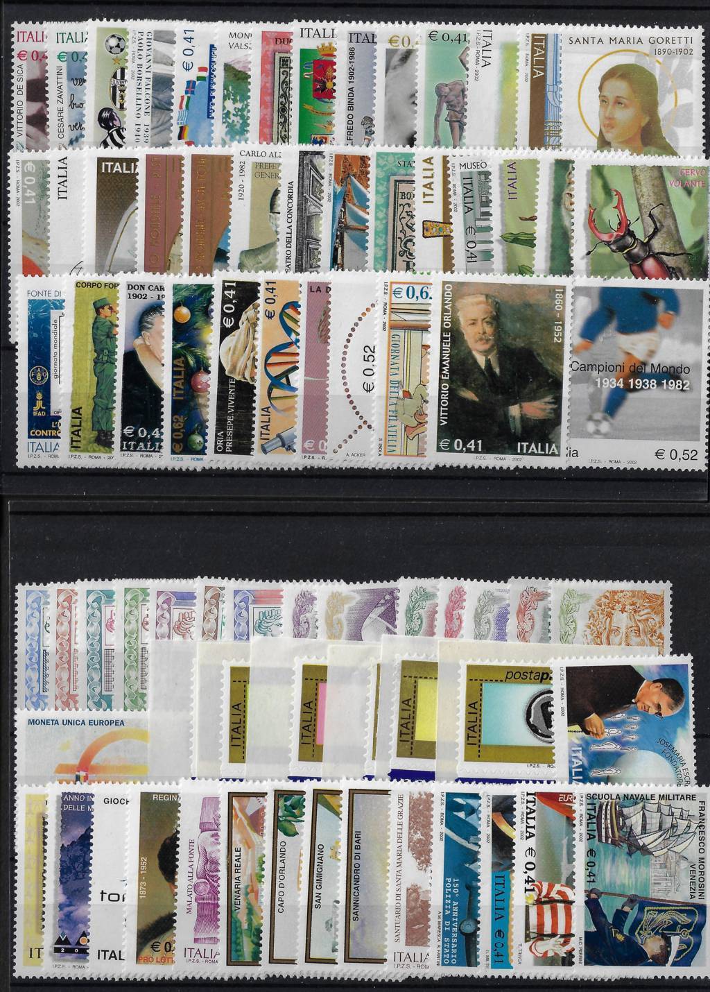 2002 Annata completa senza foglietti