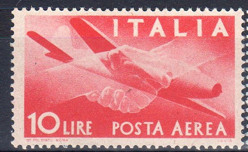1945 Posta Aerea Democratica £ 10