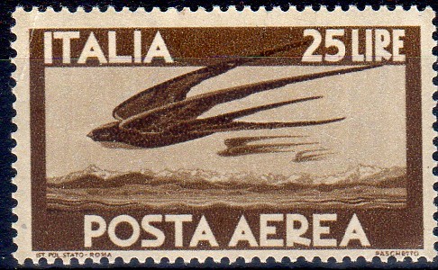 1947 Posta Aerea Dem. Col. camb. £ 25