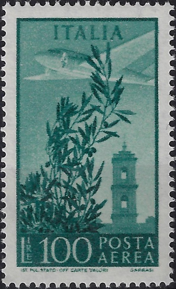 1971 Posta Aerea Stelle Campid. £ 100 fluor.