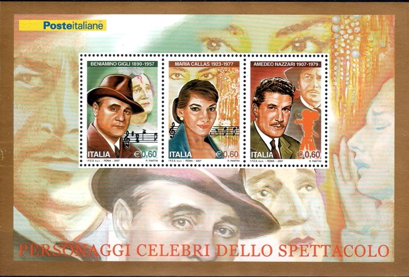 2007 Personaggi spettacolo Callas Gigli Nazzari