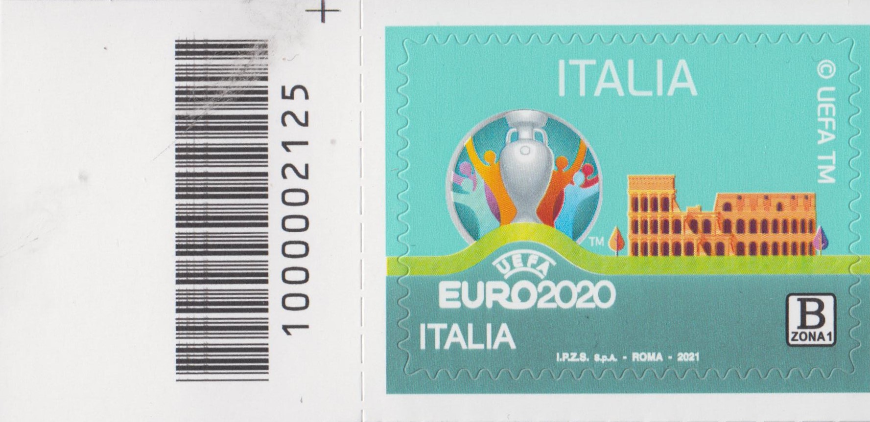 2021 Italia Repubblica UEFA EURO 2020 barre alto sinistro