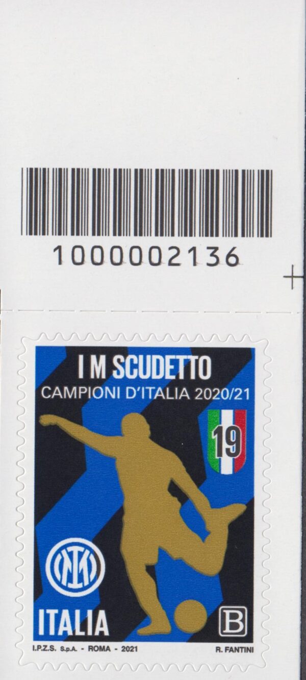 2021 Italia Repubblica Scudetto campioni d'Italia barre alto destro
