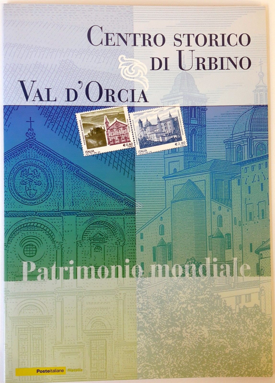 2008 Unesco - Centro Storico di Urbino - Val D'Orcia - lamina argento