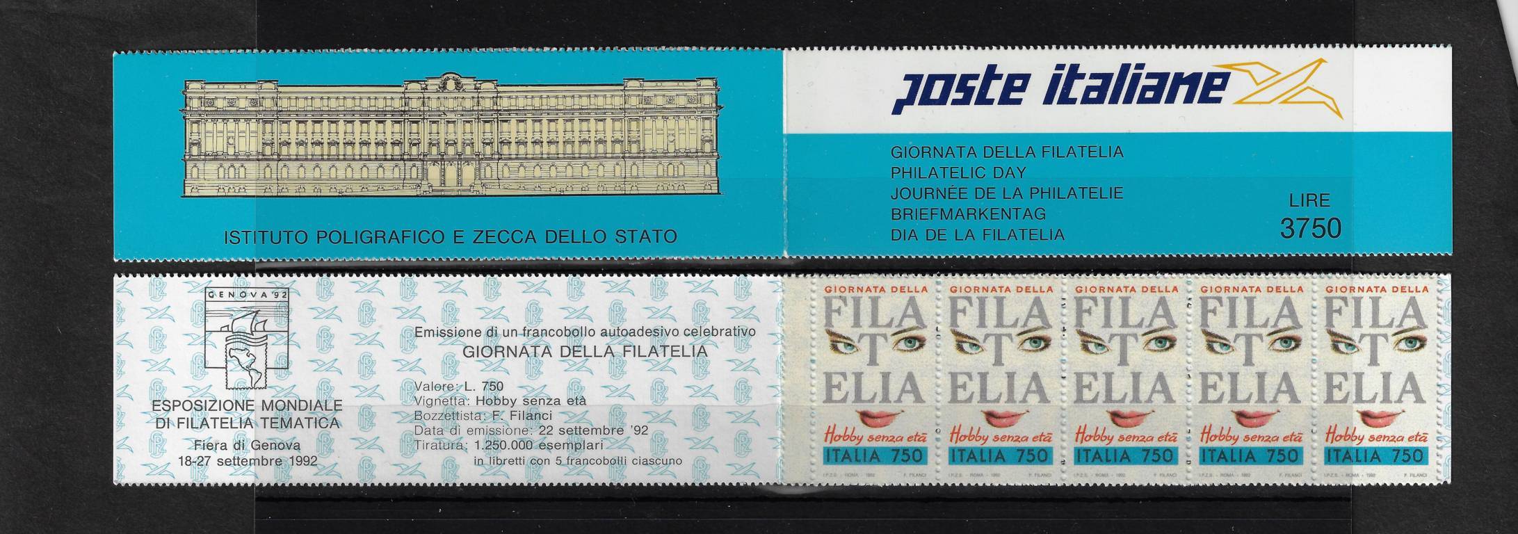 1992 Ufficiali Punto sulla F (cimosa dent)