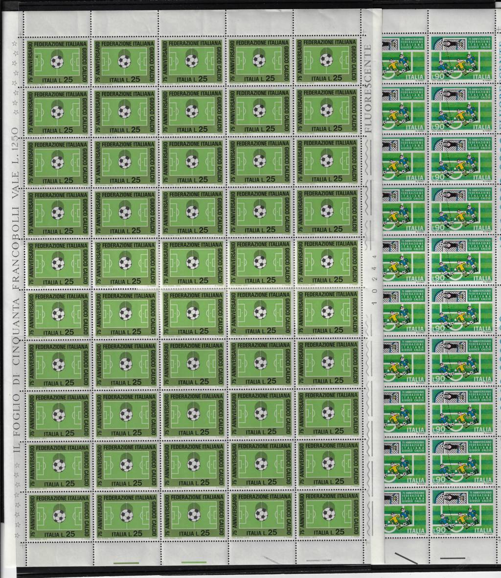 1973 foglio intero calcio Federazione Italiana Gioco Calcio