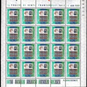 1987 Minifogli Alti Valori 20.000 £