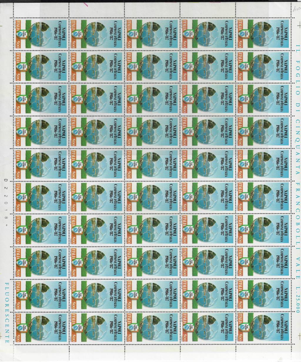1987 foglio intero calcio Napoli Campione d’Italia