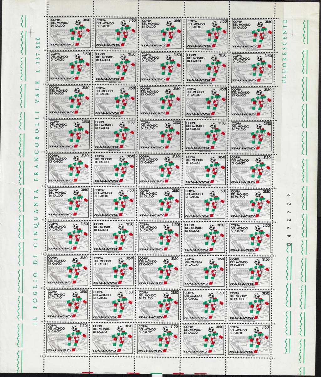 1988 foglio intero calcio “Italia 90” - mascotte Calcio