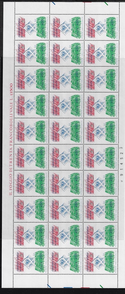 1989 foglio intero calcio “Italia 90” Calcio