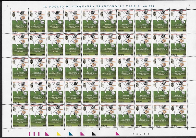 1998 foglio intero calcio Juventus Campione d’Italia Calcio