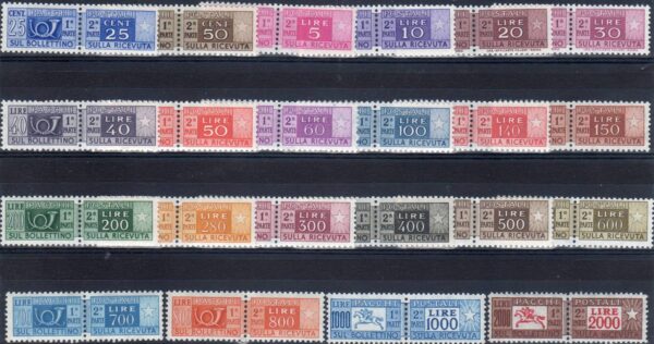 1955 Pacchi postali Stella Corno di Posta stelle