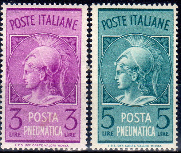 1947 Posta Pneumatica Minerva £. 3/5