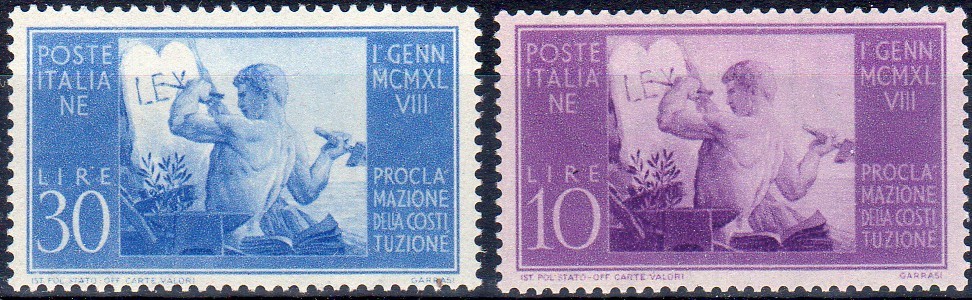1948 Proclamazione della Costituzione serie completa