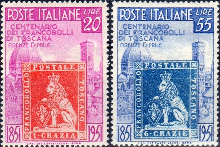 1951 Francobolli di Toscana serie completa