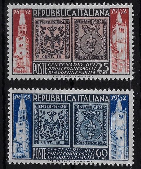 1952 Francobolli Modena e Parma serie completa