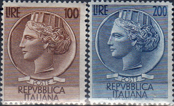 1954 Siracusana £.100/ 200 serie completa
