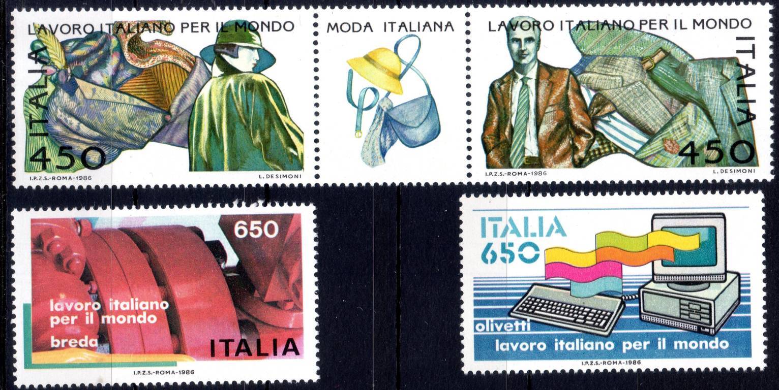 1986 Lavoro italiano (2 valori + coppia con appendice)
