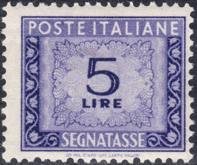 1947 Segnatasse Cifra £. 5