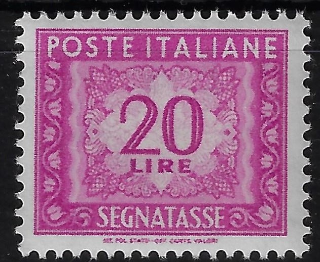 1956 Segnatasse Stelle Cifra £. 20