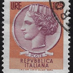 1974 Siracusana £. 125 - gomma arabica o vinilica