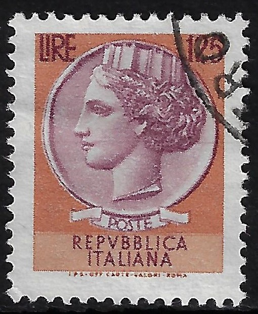 1974 Siracusana £. 125 - gomma arabica o vinilica