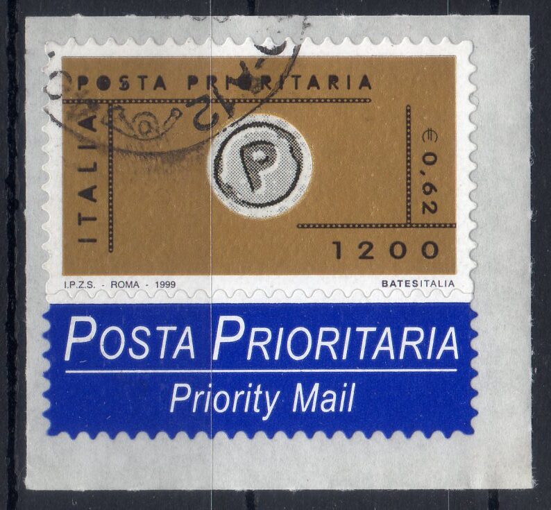 1999 Prioritario €. 0,62 con etichetta