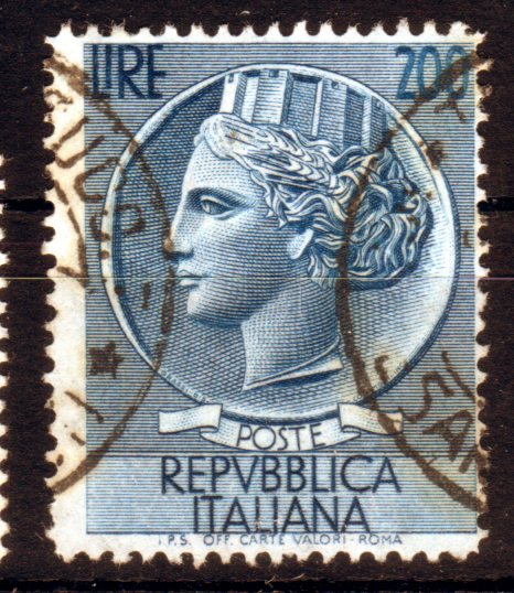 1957 Siracusana £. 200 filigrana stelle