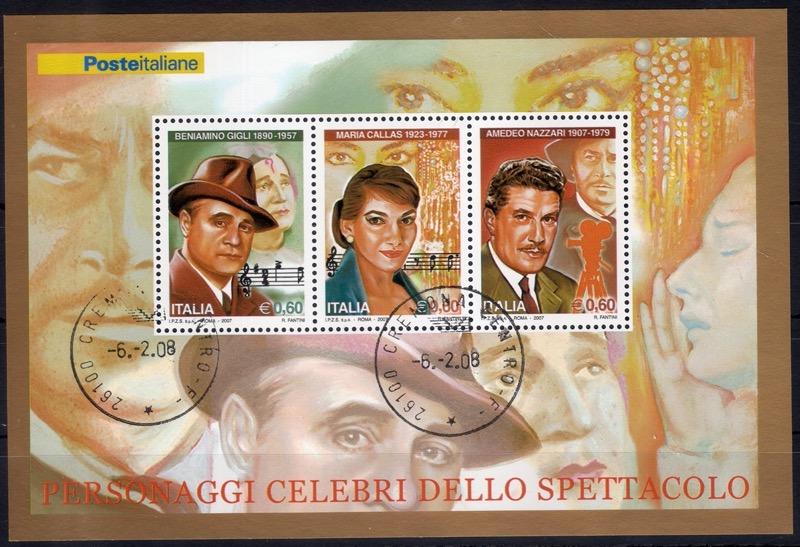 2007 Personaggi spettacolo Callas Gigli Nazzari