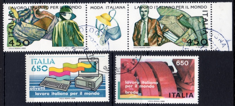 1986 Lavoro italiano (2 valori + coppia con appendice)