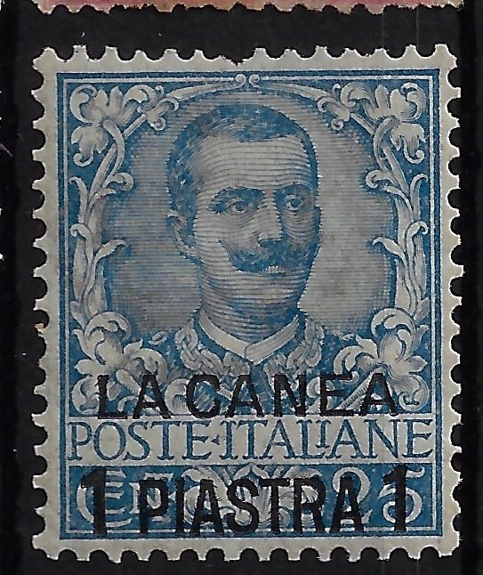 1901 1 Piastra su 25c azzurro