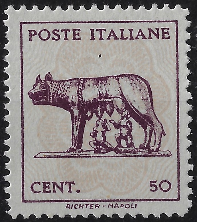 1944 Lupa Capitolina con filigrana