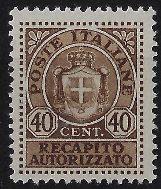 1945 Recapito Autorizzato 40 cent. bruno
