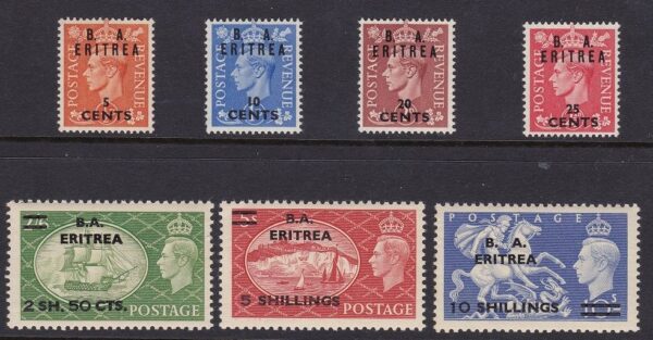 1951 Francobolli di Gran Bretagna soprastampati B.A. e nuovo valore