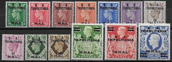 1950 Francobolli di Gran Bretagna soprastampati B.A.