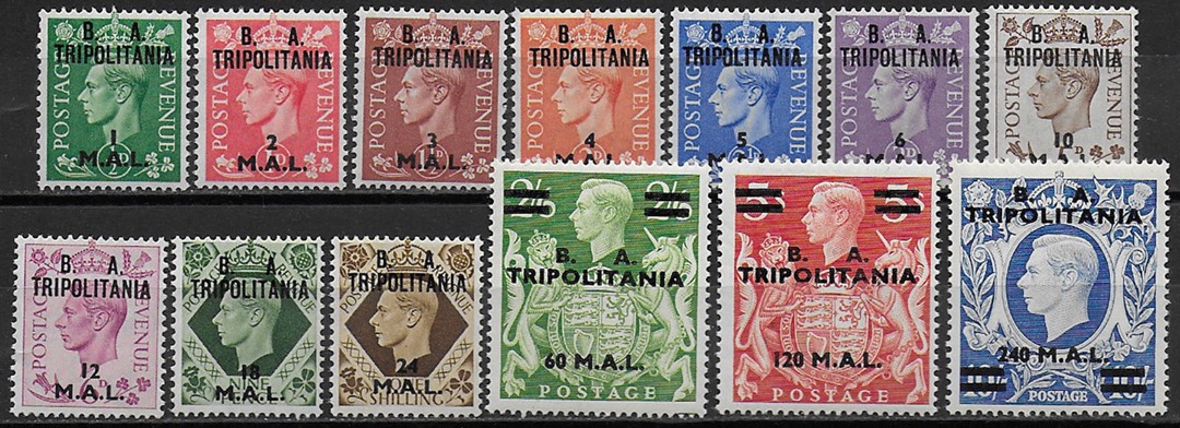 1950 Francobolli di Gran Bretagna soprastampati B.A.