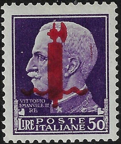 1944 50 L. violetto sovrastampa Fascio Verona