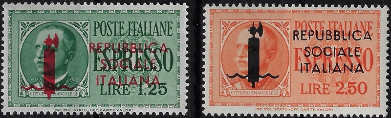 1943 Espressi sovrastampa Fasci