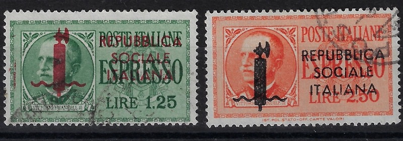 1943 Espressi sovrastampa Fasci