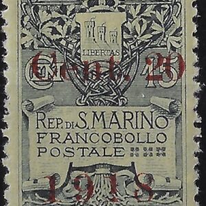 1918 Francobollo del 1910 soprastampato