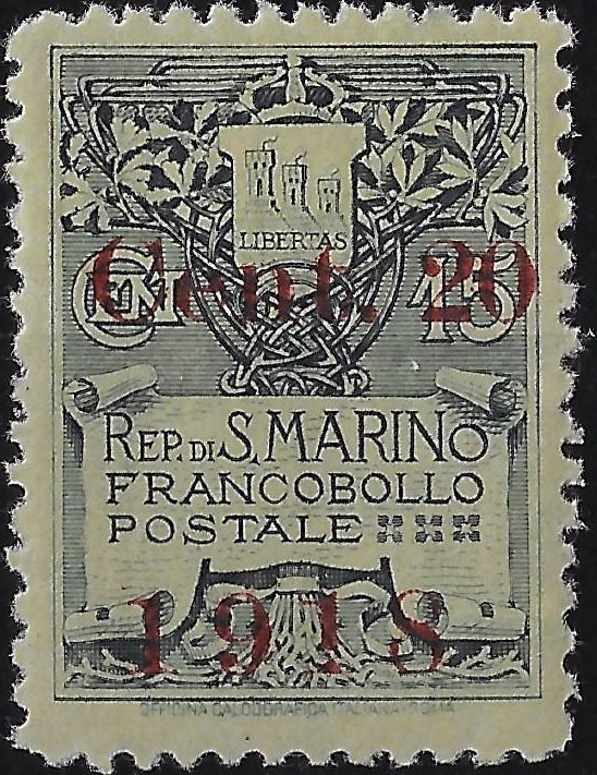 1918 Francobollo del 1910 soprastampato