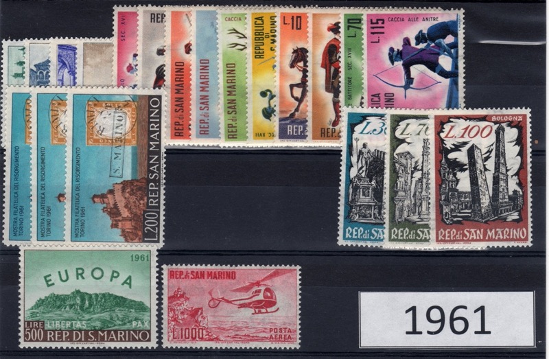 1961 Annata completa senza foglietti