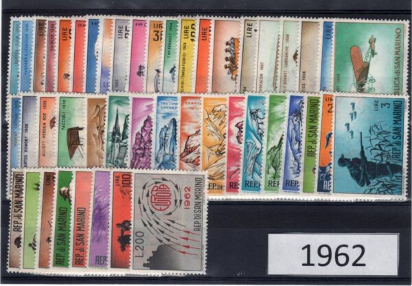 1962 Annata completa senza foglietti
