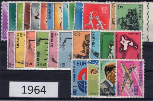 1964 Annata completa senza foglietti