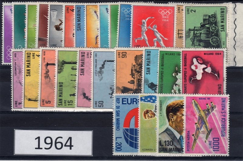 1964 Annata completa senza foglietti