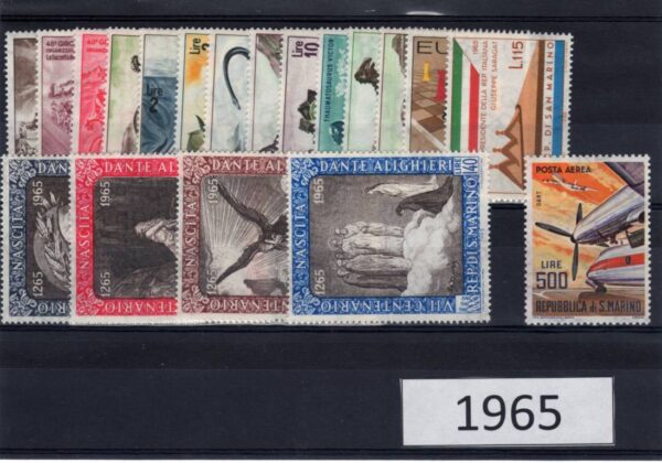1965 Annata completa senza foglietti